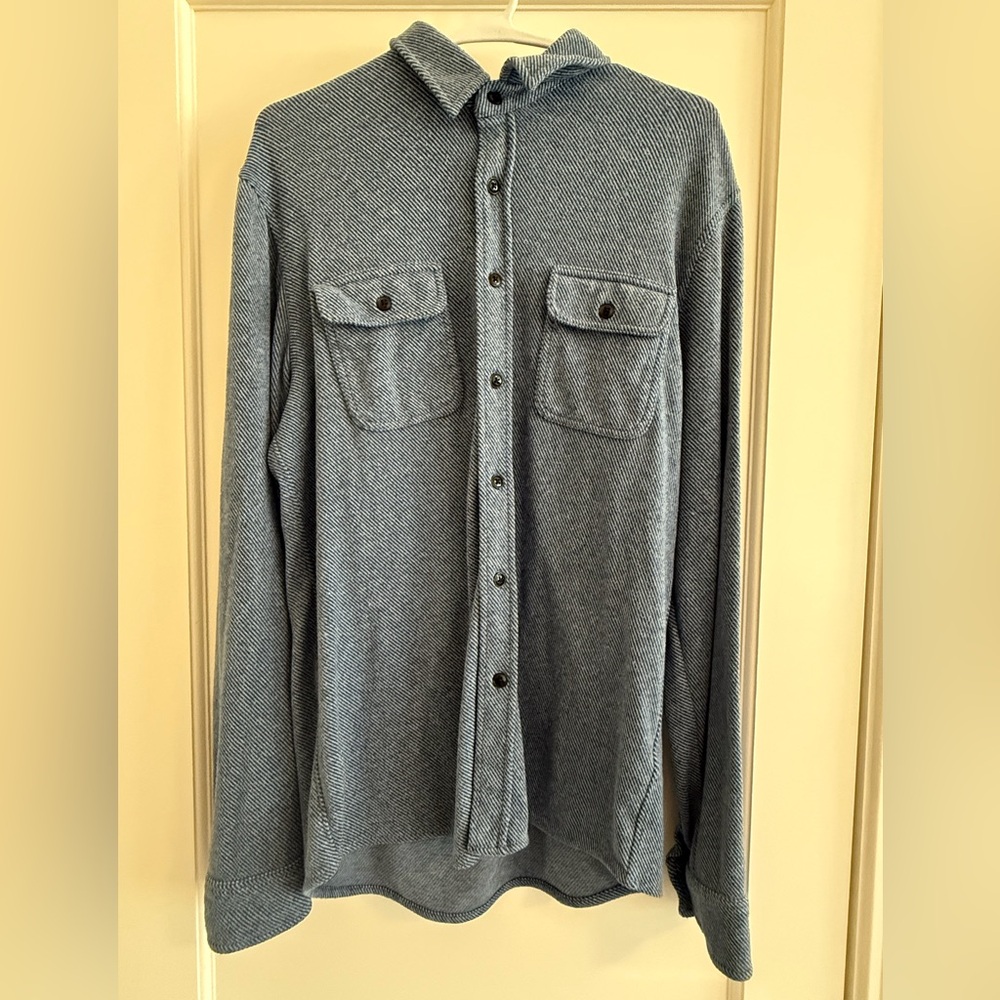 Faherty Mens Legend Sweater Shirt - Glacier Blue Twill Medium